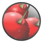 Kersen met dauwdruppels hockey puck (Voorkant)