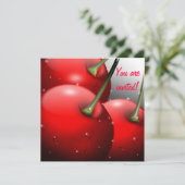 Kersen met dauwdruppels kaart (Staand voorkant)