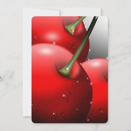 Kersen met dauwdruppels kaart (Voorkant)