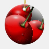 Kersen met dauwdruppels keramisch ornament (Voorkant)