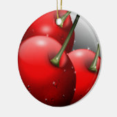 Kersen met dauwdruppels keramisch ornament (Links)