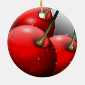 Kersen met dauwdruppels keramisch ornament (Achterkant)