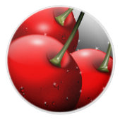 Kersen met dauwdruppels keramische knop (Voorkant)