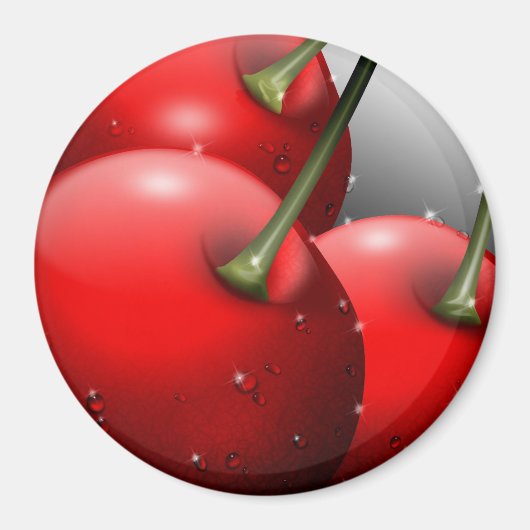 Kersen met dauwdruppels magneet (Voorkant)