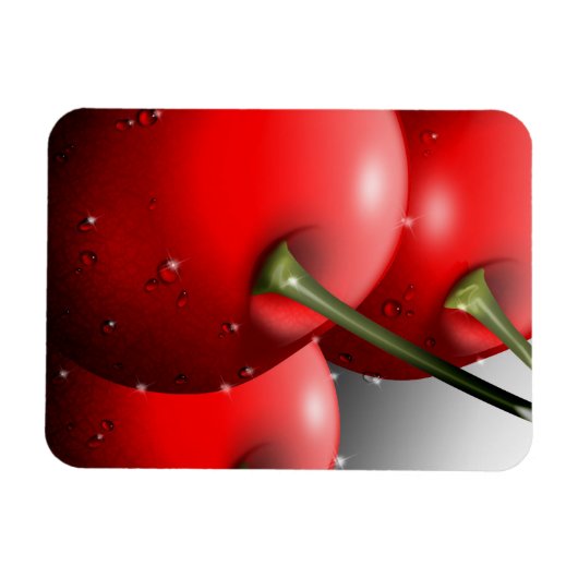 Kersen met dauwdruppels magneet (Horizontaal)