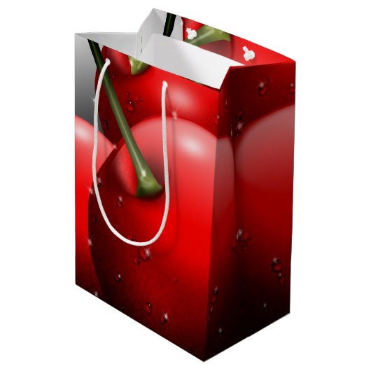 Kersen met dauwdruppels medium cadeauzakje (Achterkant Gekanteld)