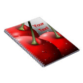Kersen met dauwdruppels notitieboek (Rechterzijde)