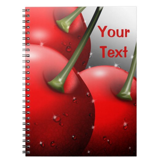 Kersen met dauwdruppels notitieboek (Voorkant)