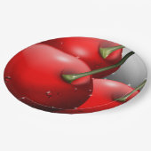 Kersen met dauwdruppels papieren bordje (Gekanteld)