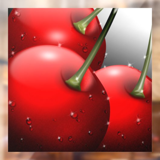 Kersen met dauwdruppels raamsticker (Vel 2)