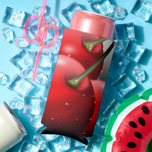 Kersen met dauwdruppels seltzer blikjeskoeler (Insitu Zomer)