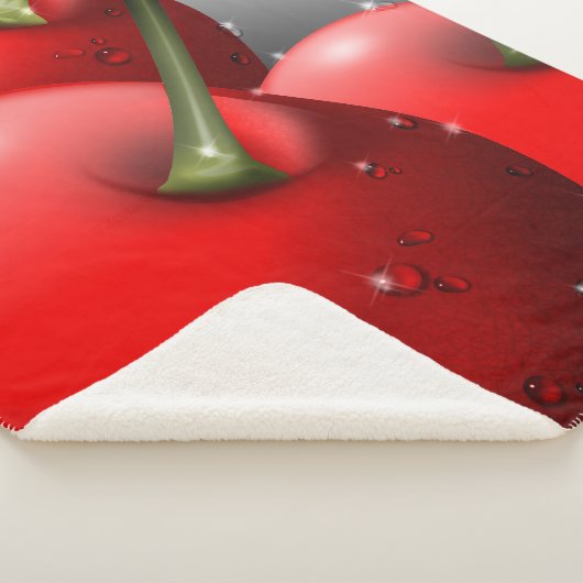 Kersen met dauwdruppels sherpa deken (3/4)