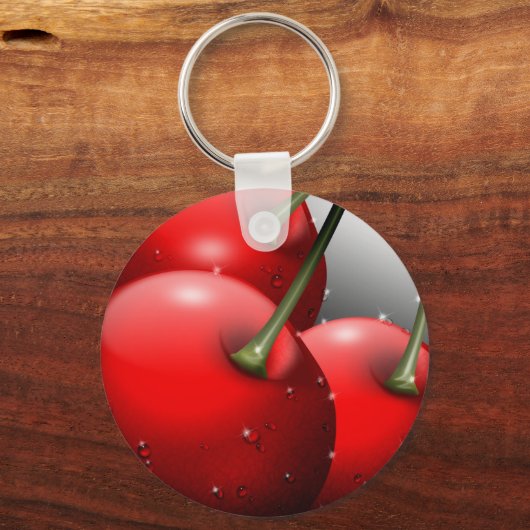 Kersen met dauwdruppels sleutelhanger (Voorkant)