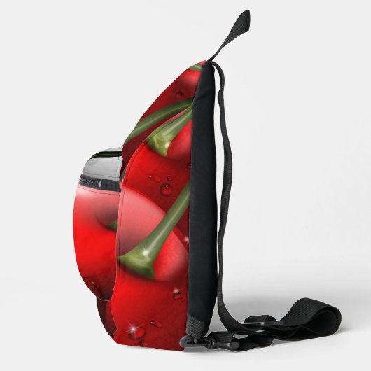 Kersen met dauwdruppels sling bag (Rechts)