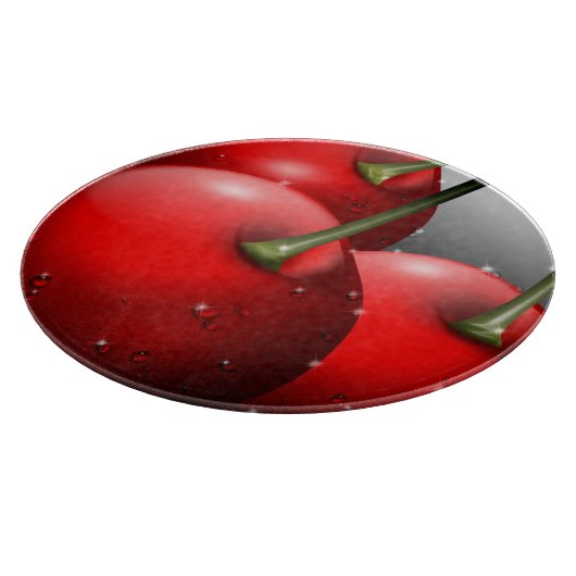 Kersen met dauwdruppels snijplank (Hoek)