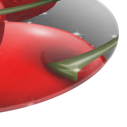 Kersen met dauwdruppels snijplank (Hoek)