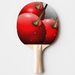 Kersen met dauwdruppels tafeltennisbatje