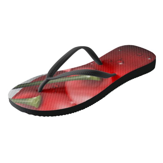 Kersen met dauwdruppels teenslippers (Schuin)