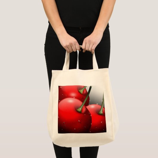 Kersen met dauwdruppels tote bag (Voorkant (product))