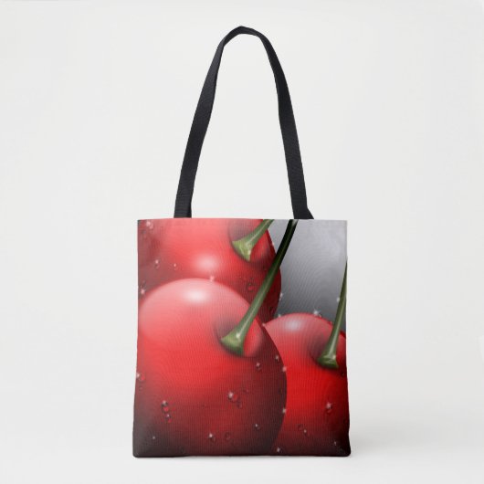 Kersen met dauwdruppels tote bag (Voorkant)