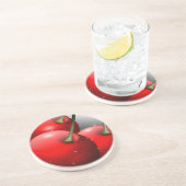 Kersen met dauwdruppels zandsteen onderzetter (Zijkant)