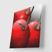 Kersen met dauwwandklok vierkante klok (Hoek)