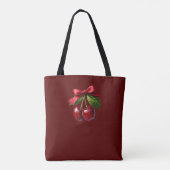 Kersen met een Bow-Cherry Red-Oh Cherry Tote Bag (Achterkant)
