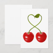 Kersen met messing-uitnodigingen kaart (Voorkant / Achterkant)