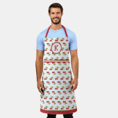 Kersen met monogram schort (Gedragen)