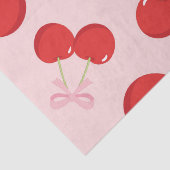 Kersen met Roze Strik Coquette Tissuepapier (Detail)