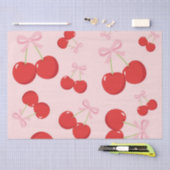 Kersen met Roze Strik Coquette Tissuepapier (Craft)