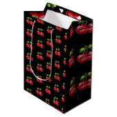 Kersen met smiley gezichten medium cadeauzakje (Voorkant Gekanteld)