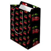 Kersen met smiley gezichten medium cadeauzakje (Achterkant Gekanteld)