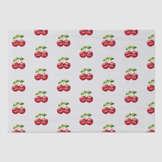 Kersen met smiley gezichten tissuepapier (Voorkant)