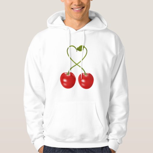 Kersen met stengels Mannen hoodie (Voorkant)