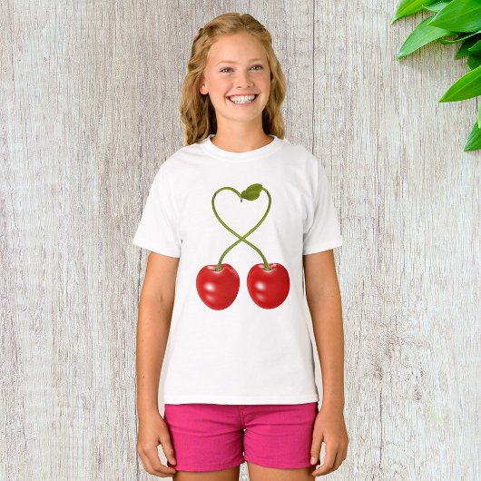 Kersen met stengels meisjes T-shirt