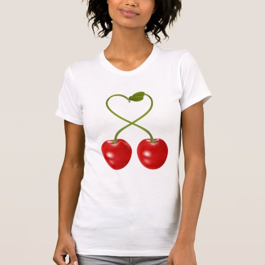Kersen met stengels Vrouwen T-shirt (Voorkant)