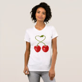 Kersen met stengels Vrouwen T-shirt (Voorkant volledig)