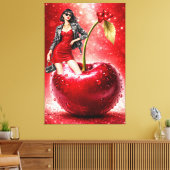 Kersen Mode Illustratie Muur Kunst Print (Insitu (Woonkamer))