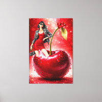 Kersen Mode Illustratie Muur Kunst Print