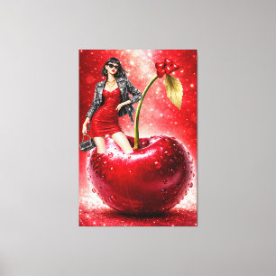 Kersen Mode Illustratie Muur Kunst Print