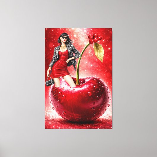 Kersen Mode Illustratie Muur Kunst Print (Voorkant)