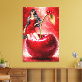 Kersen Mode Illustratie Muur Kunst Print (Insitu (Woonkamer))