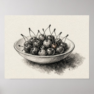 Kersen Muur Kunst Keuken Fruit Stilleven Poster