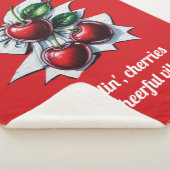 Kersen 'n' Vrolijke Vibes Trendy Red Street Art Sherpa Deken (3/4)