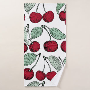  kersen naadloos. Achtergrond, deel Badhanddoek