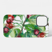 Kersen naadloos patroon iPhone hoesje (Achterkant horizontaal)