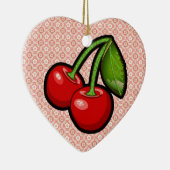 Kersen op bloem keramisch ornament (Rechts)