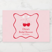 Kersen op Bow Vrijgezellenfeest Mini Champagne Sparkling Wijnetiket (Enkel label)