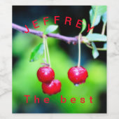 Kersen op de boom - met jouw tekst - wijn etiket (Enkel label)